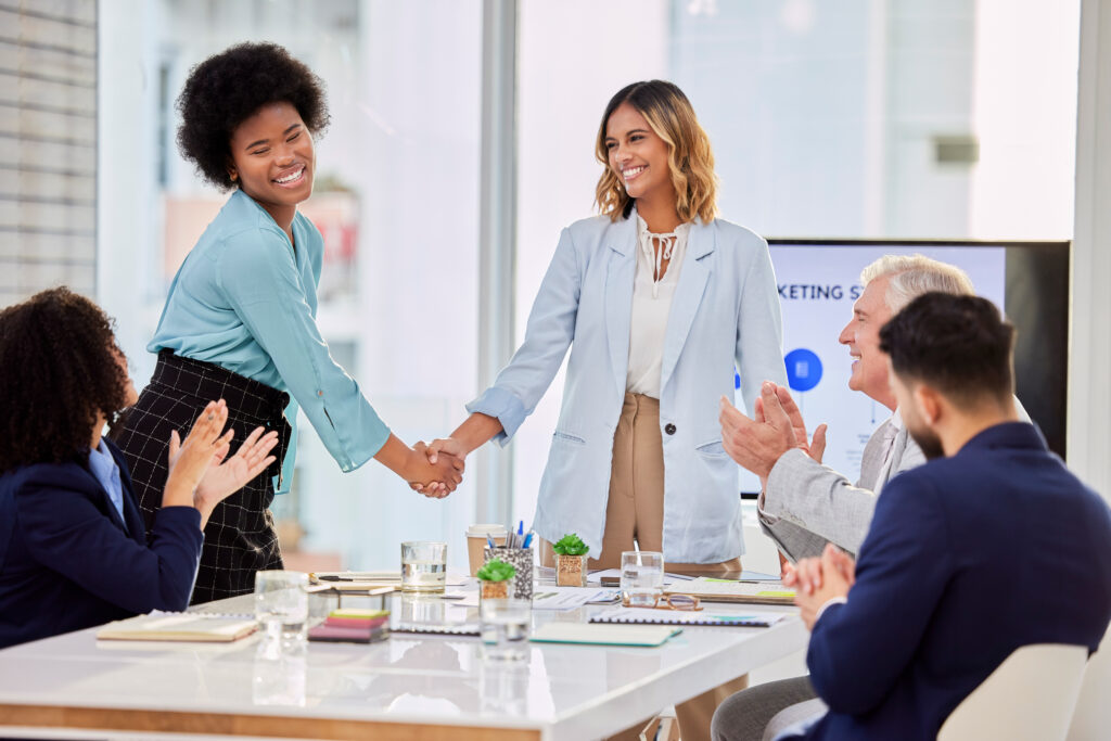 A sales rep being promoted to leadership