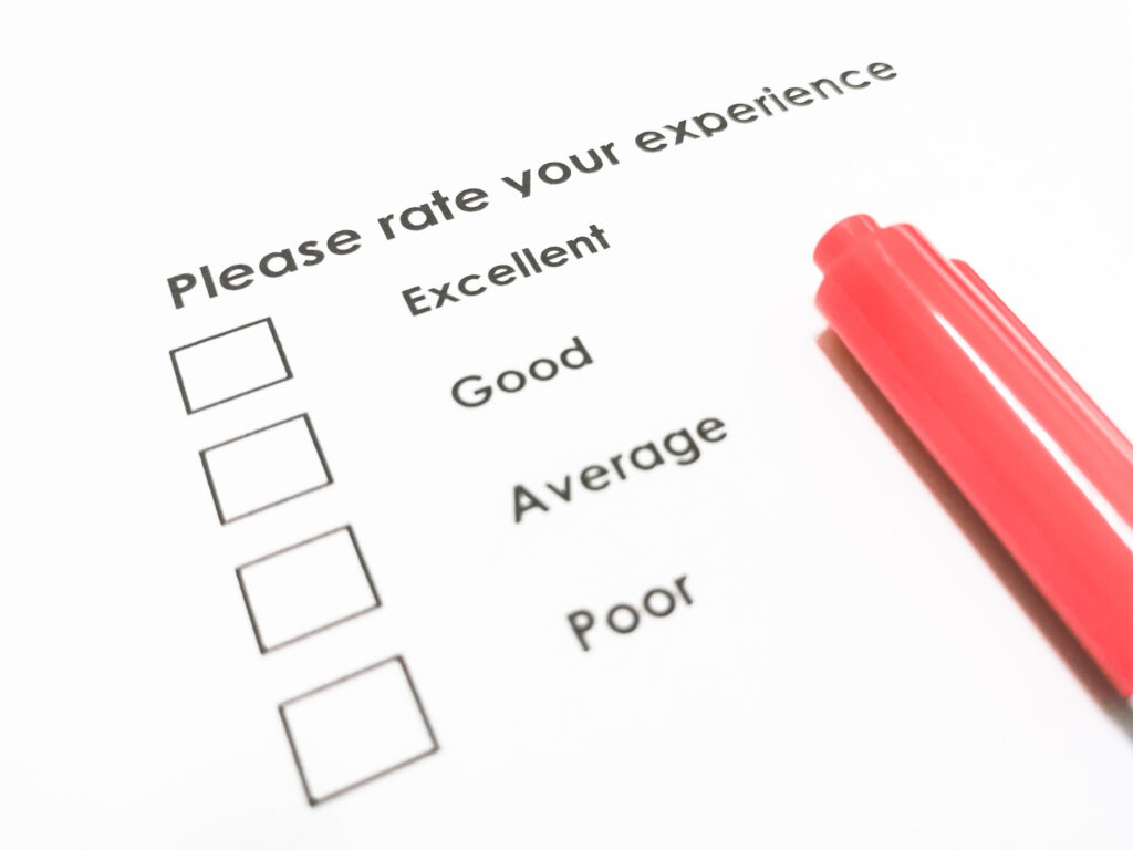 A customer review form